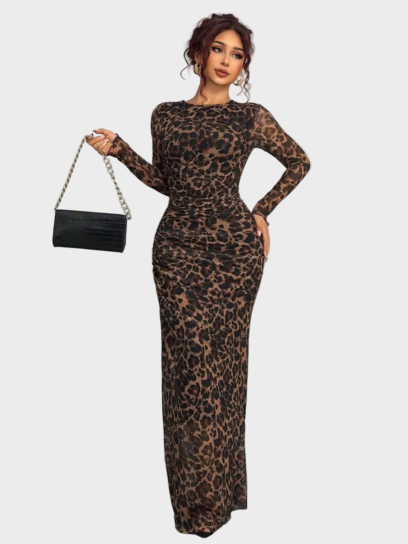 Торина – Дълга удобна рокля с десен