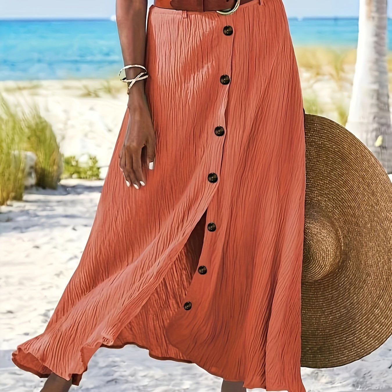 Полупрозрачна Миди Поличка с Разцепка