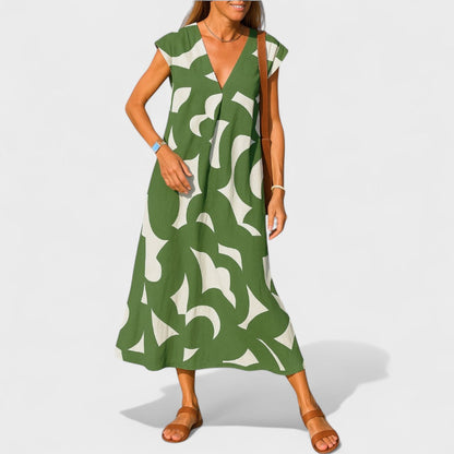 Магдалена - Дълга Рокля с Художествен Узорак