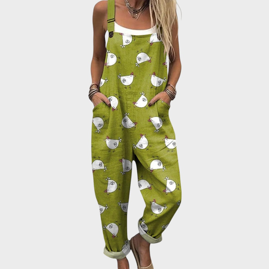 Кристина - Лежерен цветен комбинезон за всеки ден