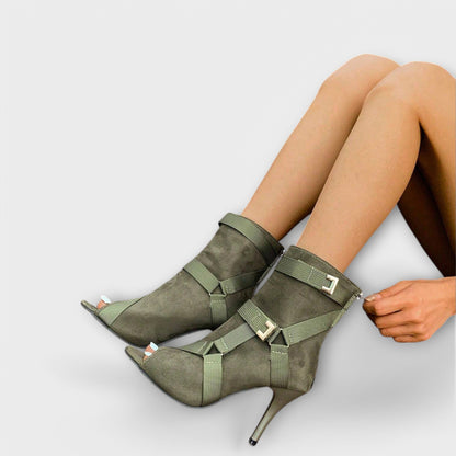 Ружица - Елегантни обувки на ток с открита пръст