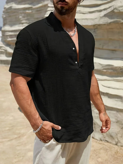 Елиян - Елегантна лятна риза с висока яка