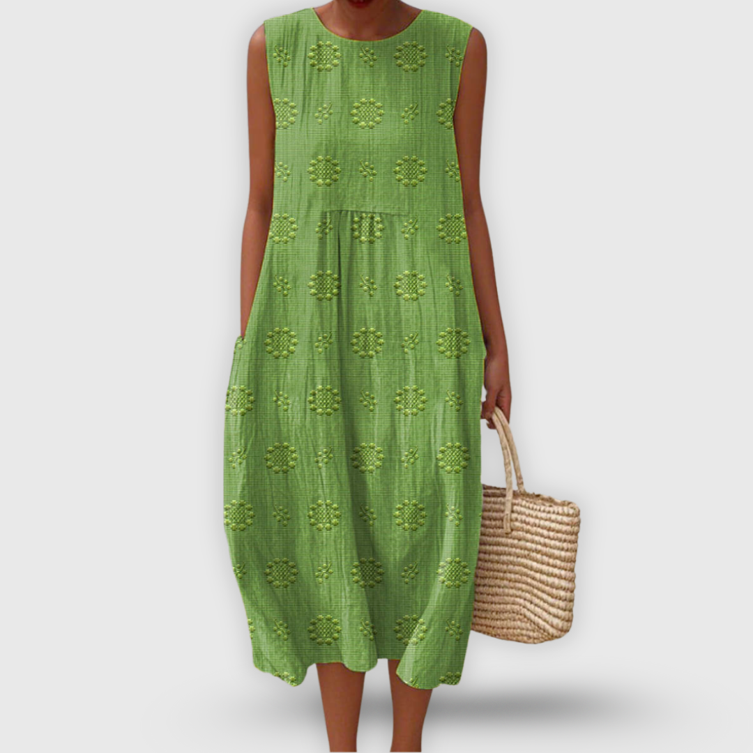 Amalina™ - Елегантна Памучна Рокля