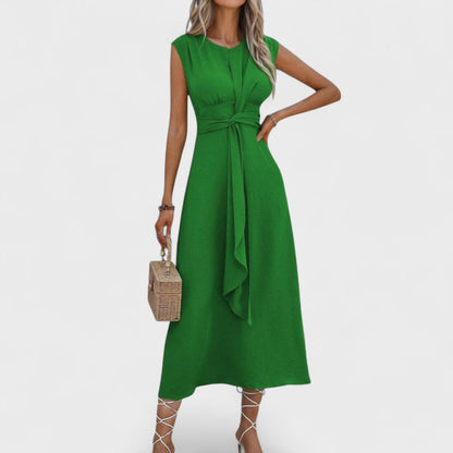 Андреа - Елегантна безръка макси рокля с кръгло деколте