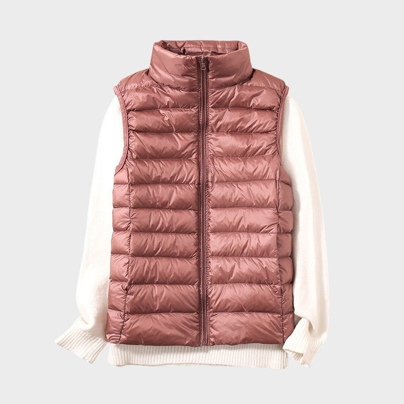 Станка - Лек пухен елек с плетен дизайн