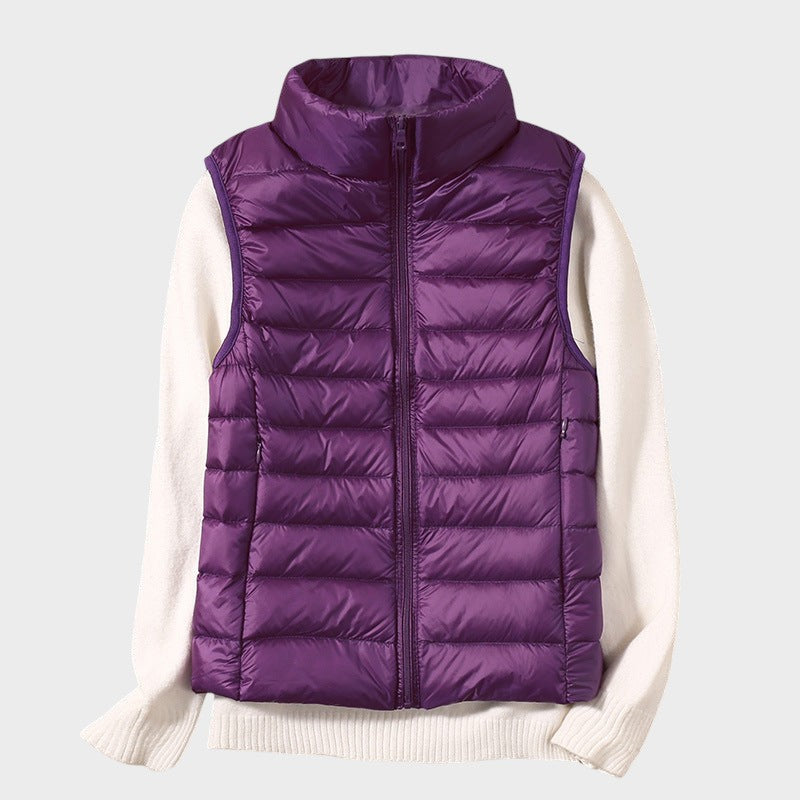 Станка - Лек пухен елек с плетен дизайн