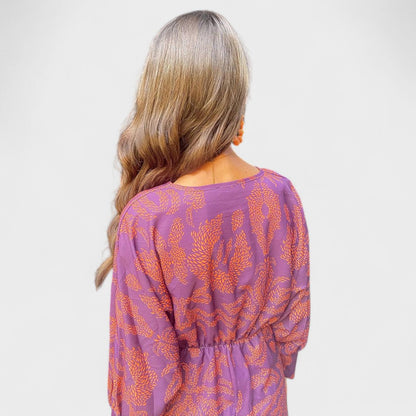 Весна - Миди рокля с V-образно деколте