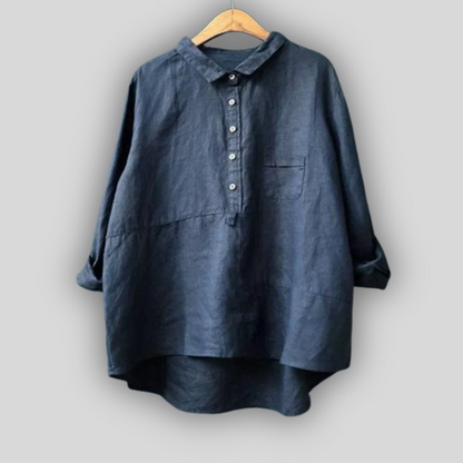 Линена блузка зелена простота