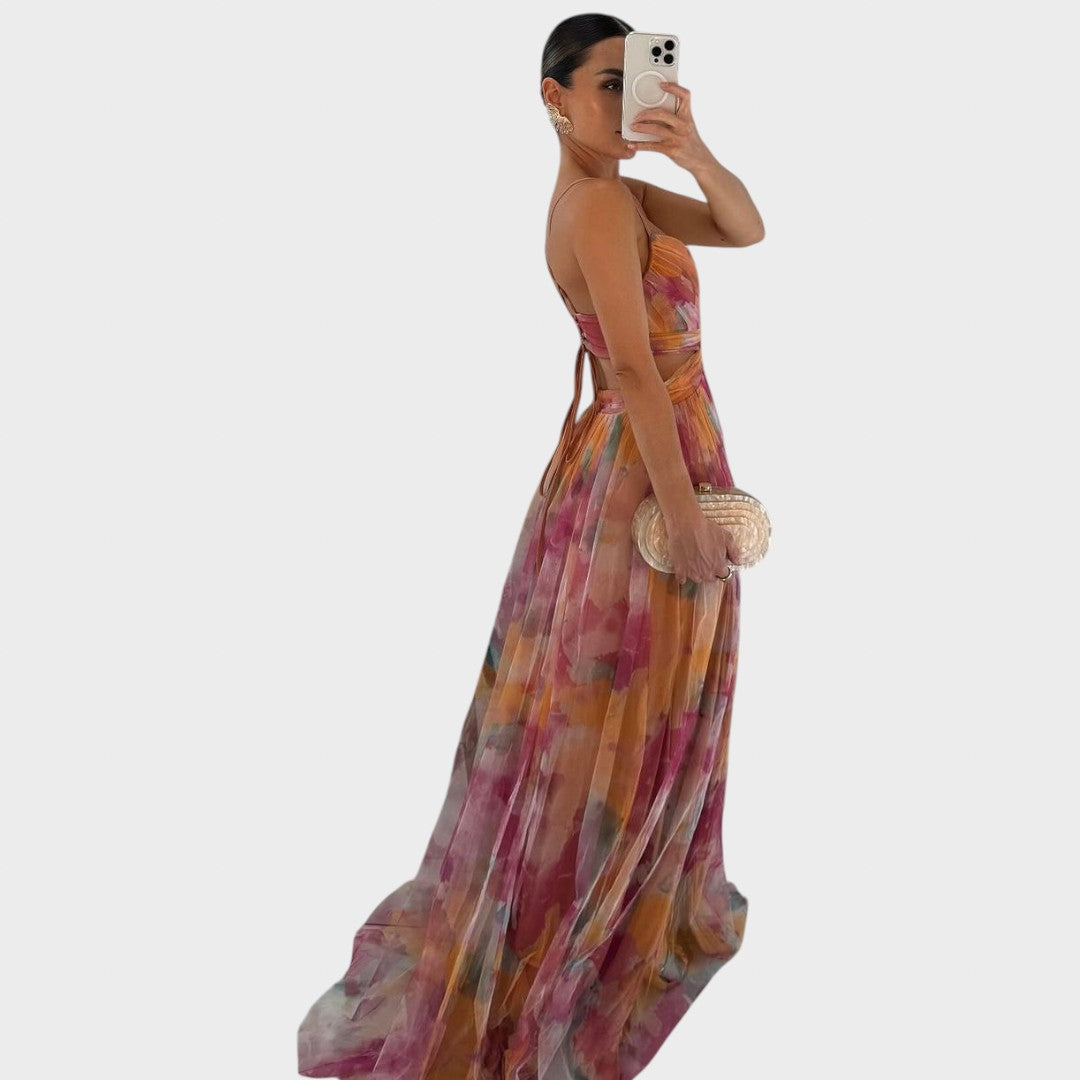 Миа - Цветна Макси Рокля за Безупречна Елегантност