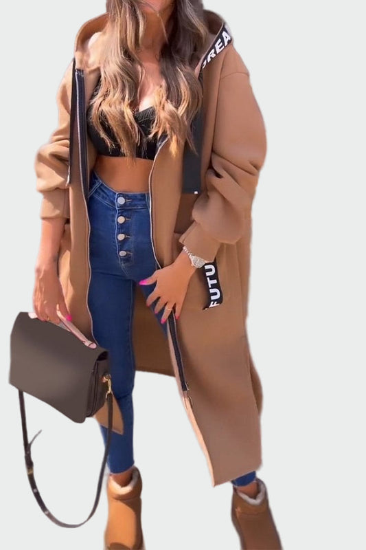 Дълго палто с качулка