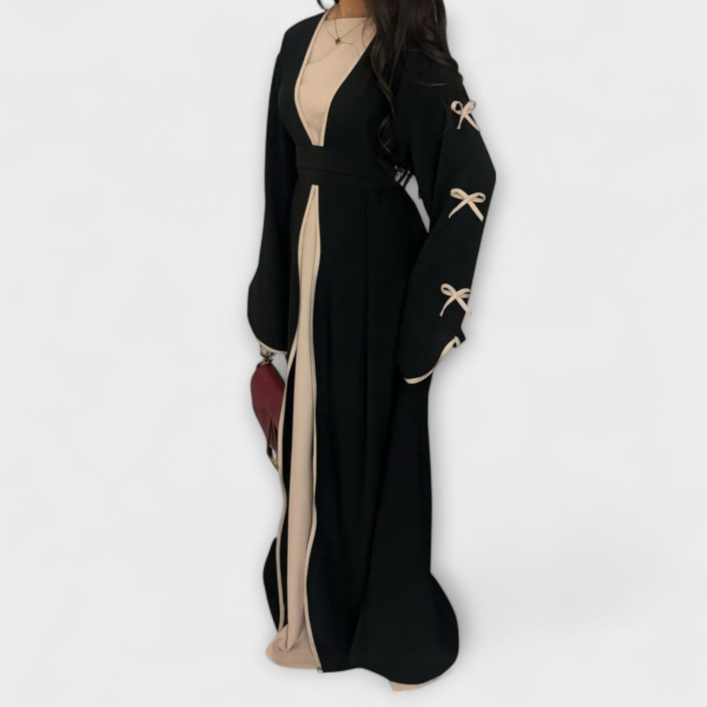 Стилен Кардиган и Рокля в Комбинация с Рейстра Декорация