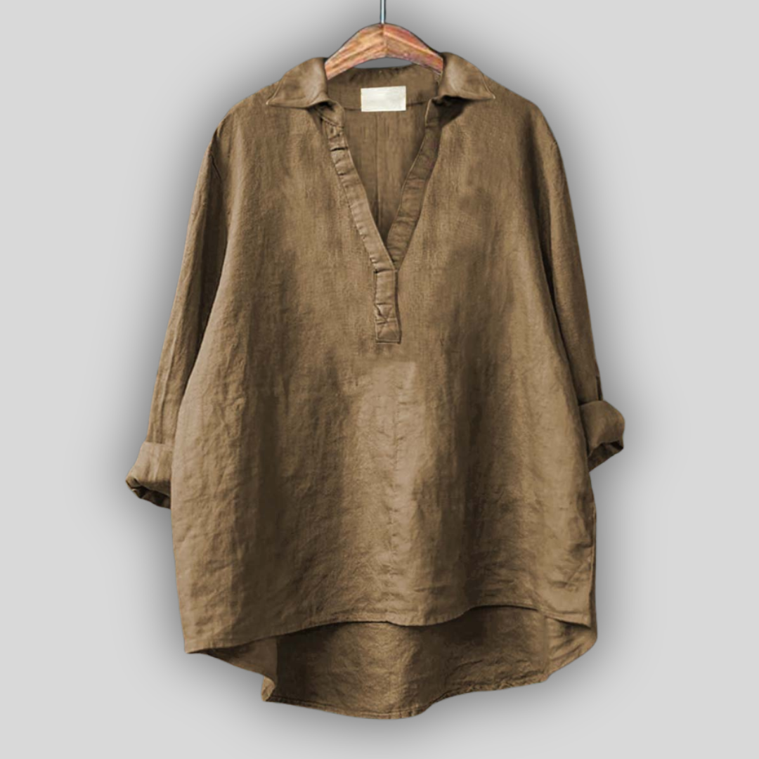 Бяла Лятна Блуза с V Изрез