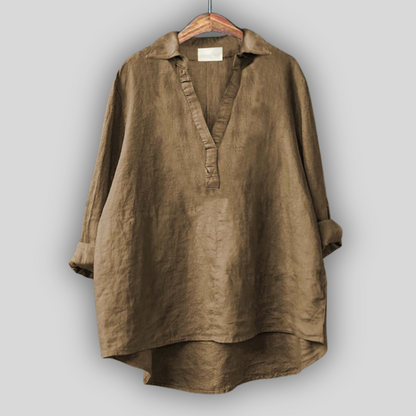 Бяла Лятна Блуза с V Изрез