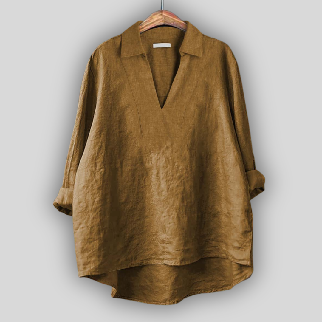 Линена блуза Сребриста Финеса