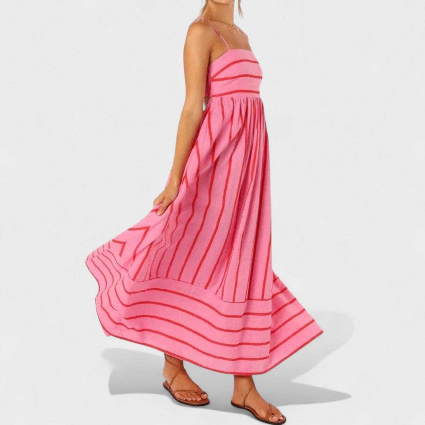 Изабел - Дълга рокля с райета