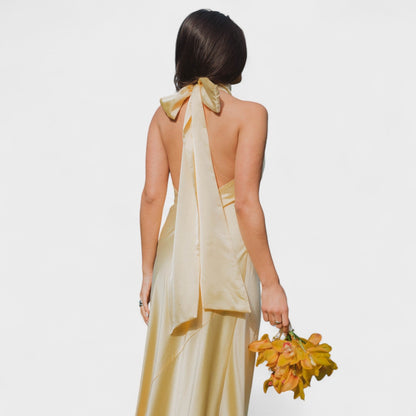 Мартина - Рокля с сатенена панделка