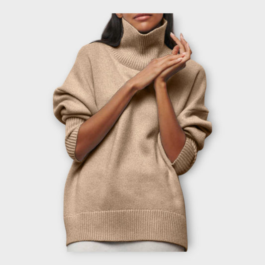 Плетен Пуловер с Висок Овратник