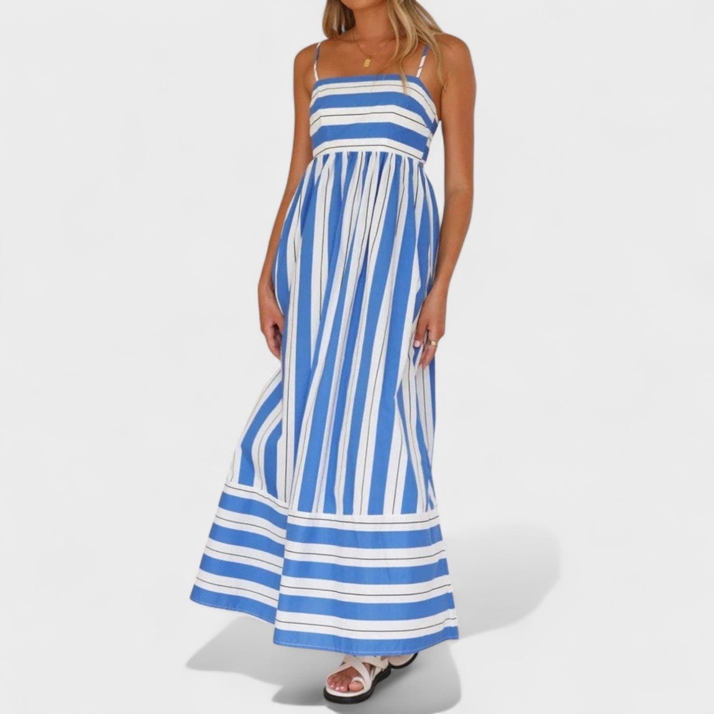 Изабел - Дълга рокля с райета