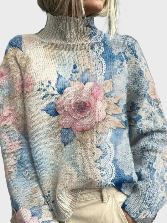 Елегантен Плетен Ролак с Чипкови Детайли