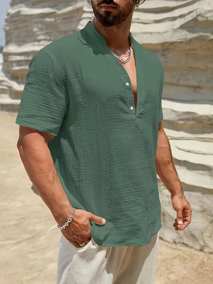 Елиян - Елегантна лятна риза с висока яка