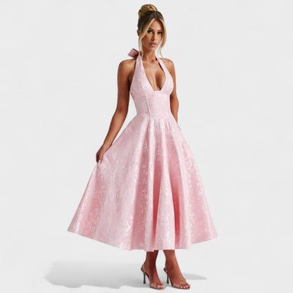 Жулиета – Миди рокля с халтер деколте