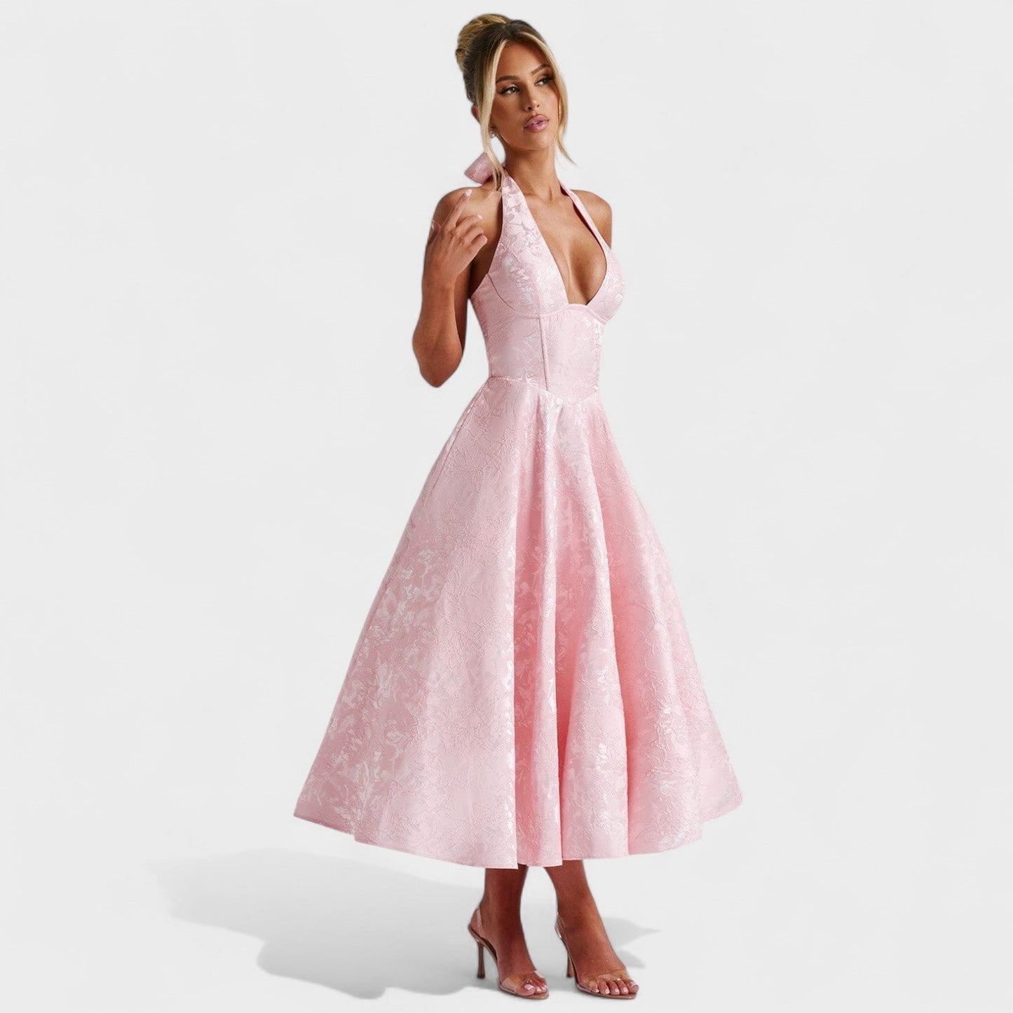 Жулиета – Миди рокля с халтер деколте