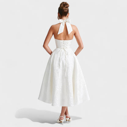 Жулиета – Миди рокля с халтер деколте