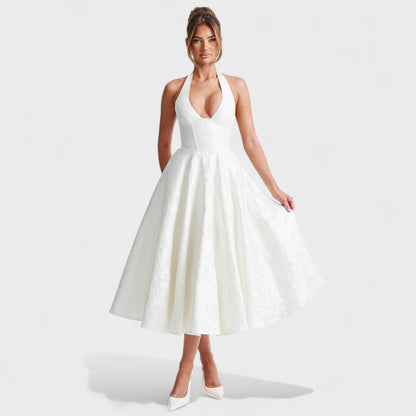 Жулиета – Миди рокля с халтер деколте