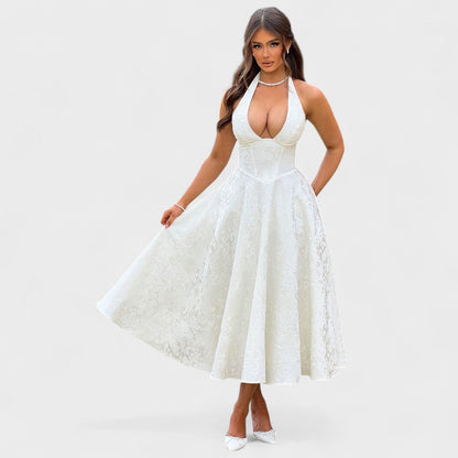 Жулиета – Миди рокля с халтер деколте