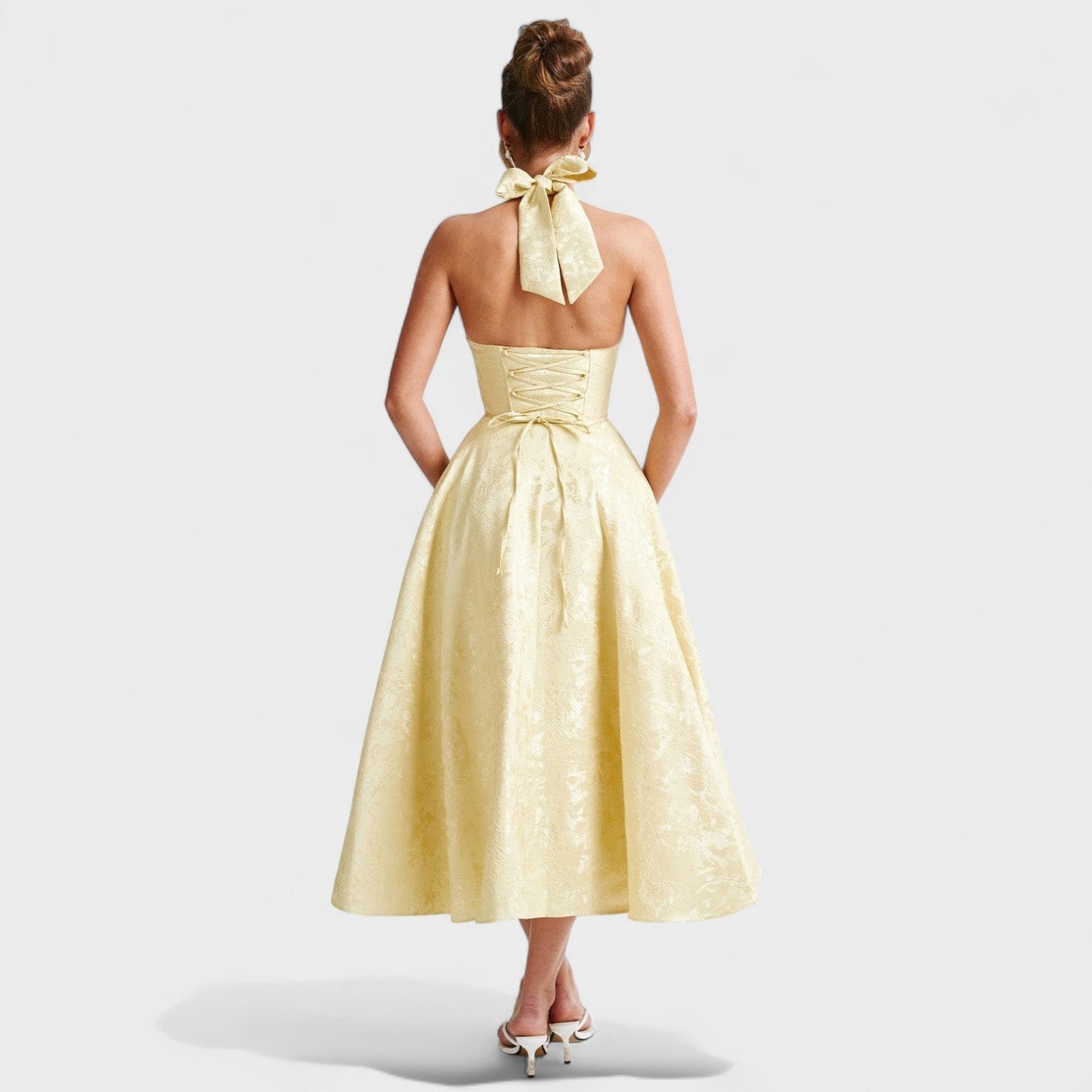 Жулиета – Миди рокля с халтер деколте