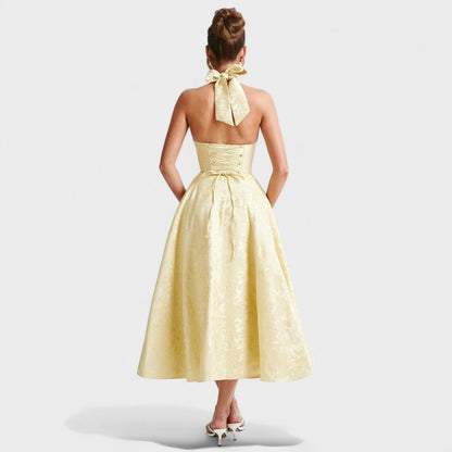 Жулиета – Миди рокля с халтер деколте