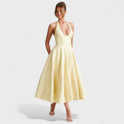 Жулиета – Миди рокля с халтер деколте