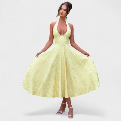 Жулиета – Миди рокля с халтер деколте