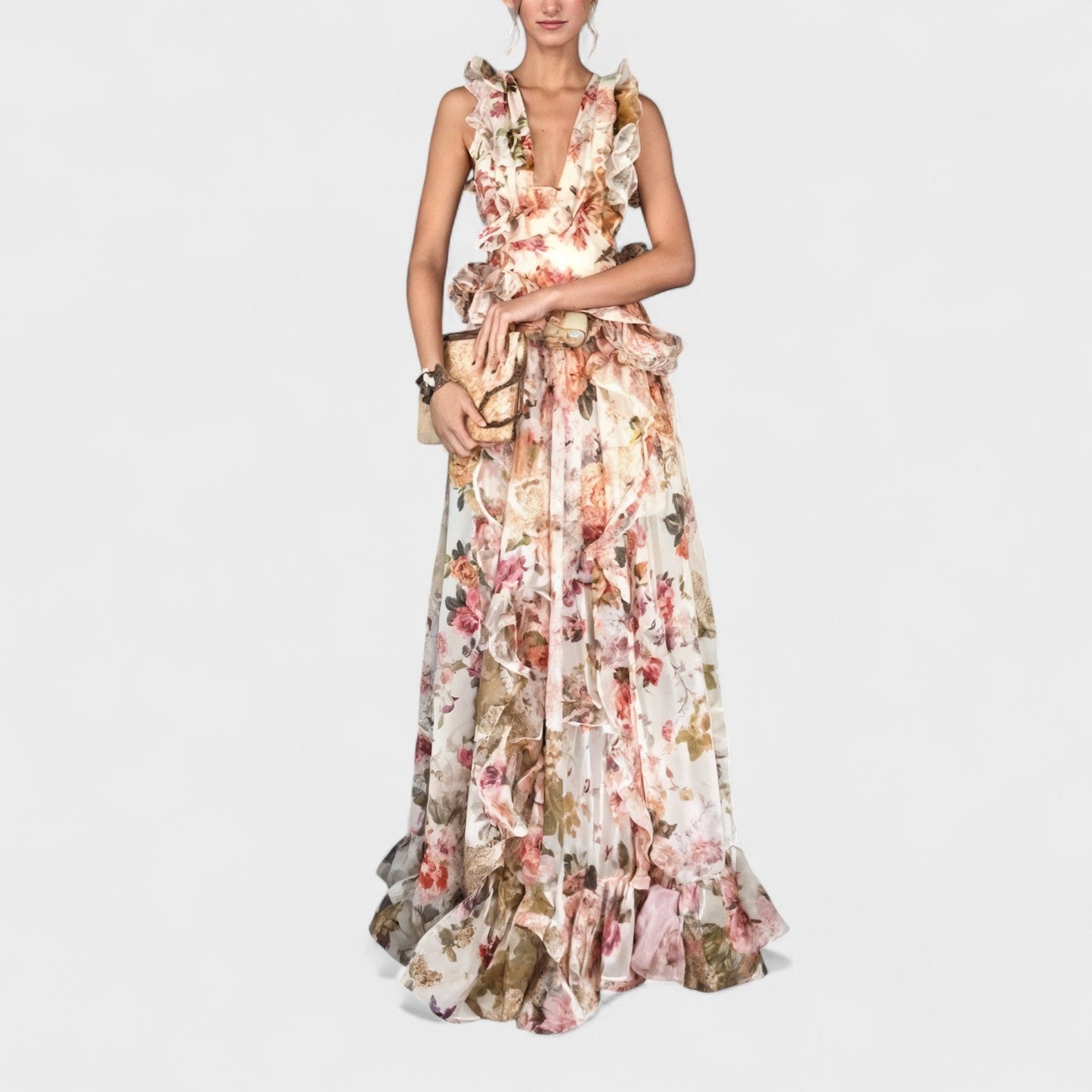 Изабела - Дълга цветна рокля