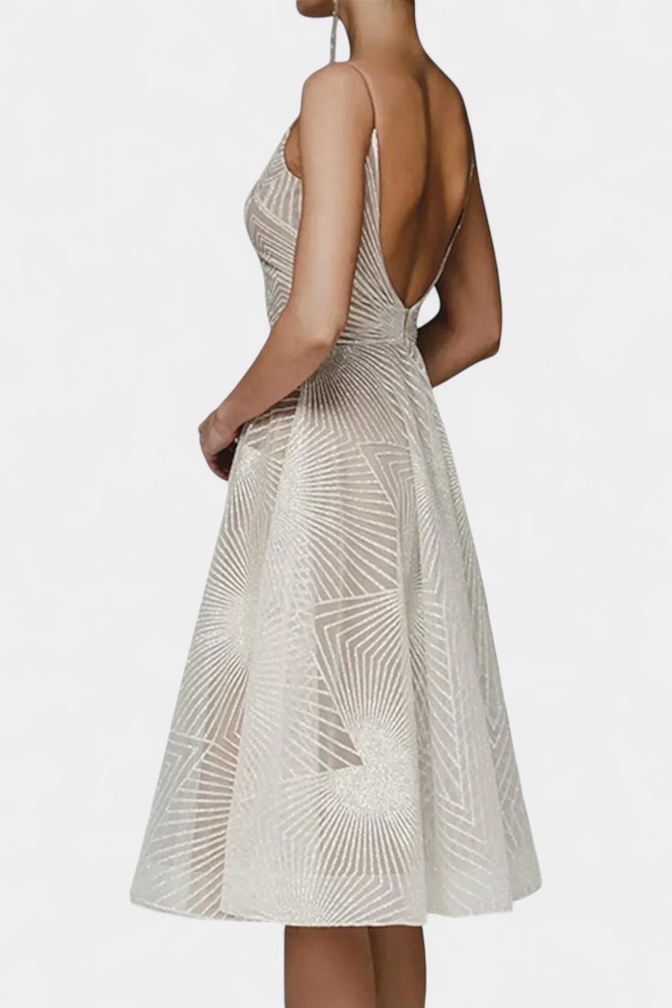 Драгана Дълга Рокля с Бродерия и А Силует