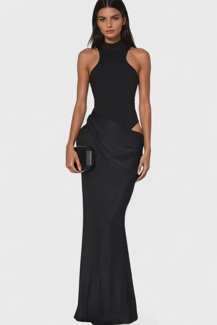 Леона Макси Рокля с Тънък Топ Стил и Издължена Силуета