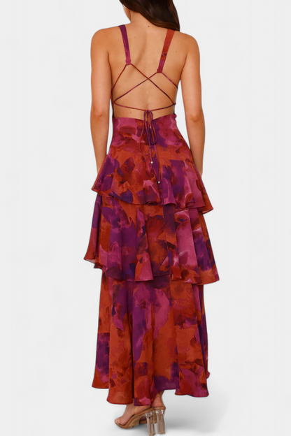 Валентина - Рокля от Шифон с V-Изрез и Пухкави Ръкави