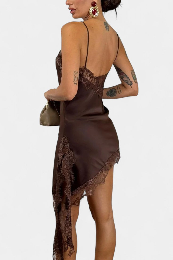 Катарина Мини Рокля с Презрамки и Дантела