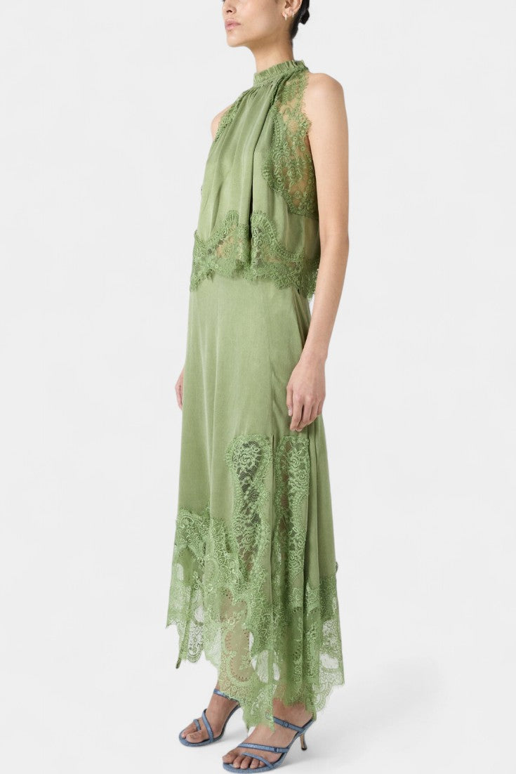 Нада Миди Пола с Дантелени Детайли и Асиметричен Подгъв