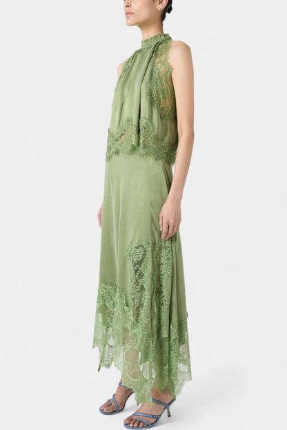 Нада Миди Пола с Дантелени Детайли и Асиметричен Подгъв