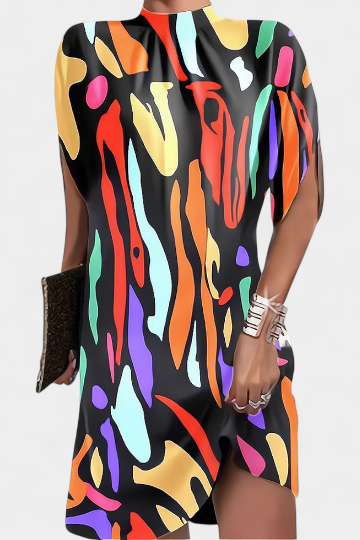 Ена Миди Рокля Без Временски Рамки с Кръгло Деколте