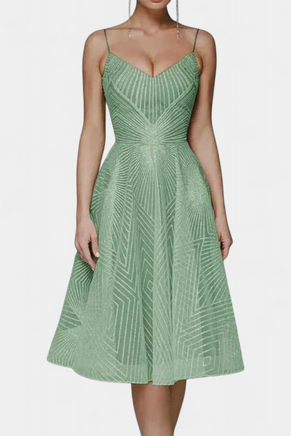 Драгана Дълга Рокля с Бродерия и А Силует