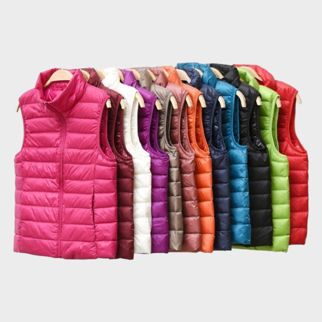 Станка - Лек пухен елек с плетен дизайн