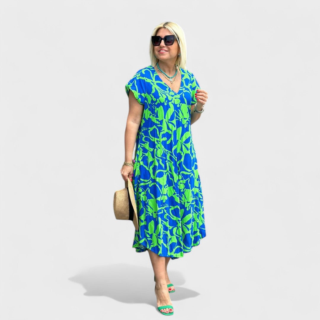 Рита – Елегантна Цветна Рокля